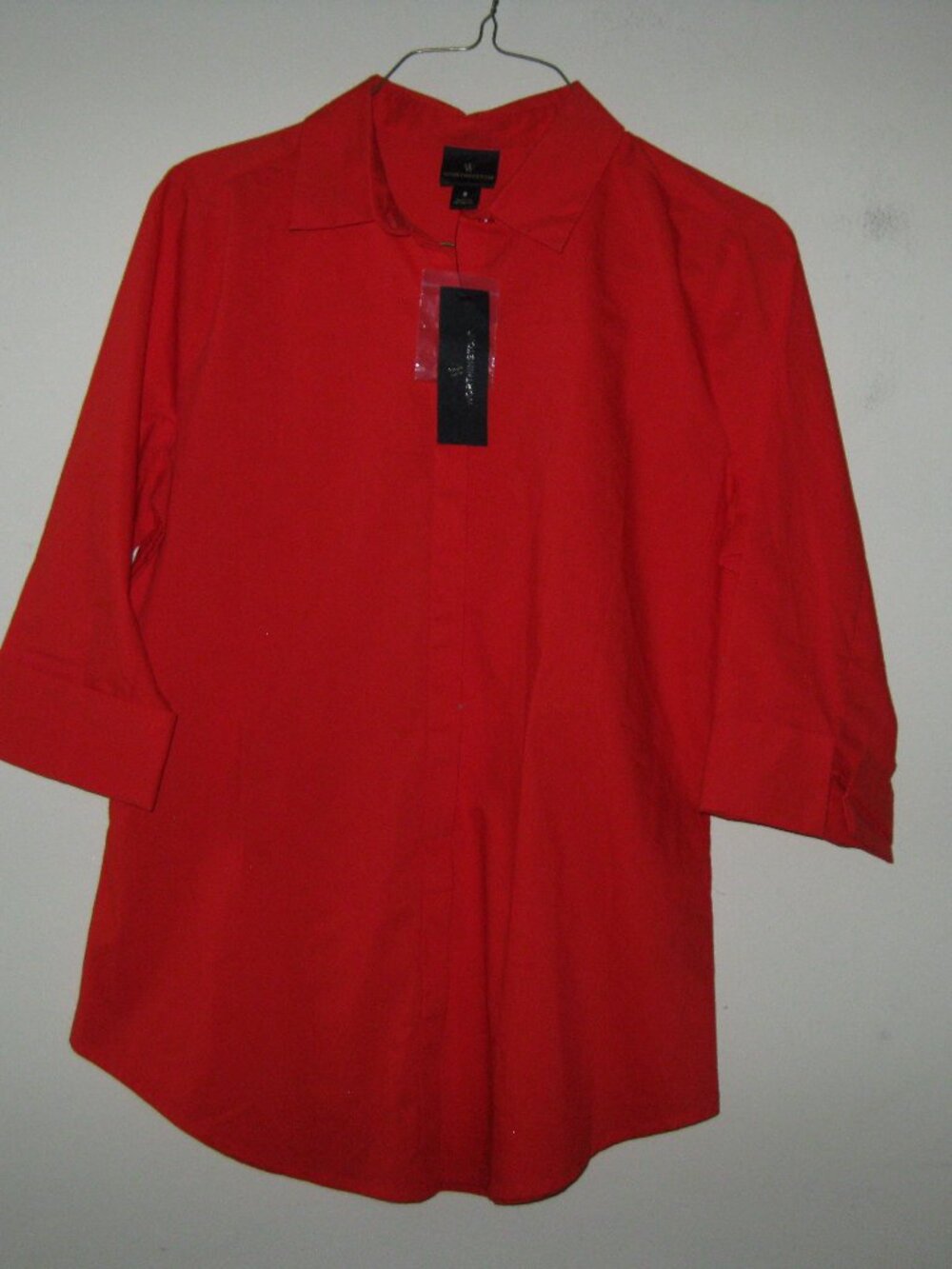 Worthington Women's 3/4 Sleeve Button Up Shirt Small Fiery Red NWT was $30 (1685